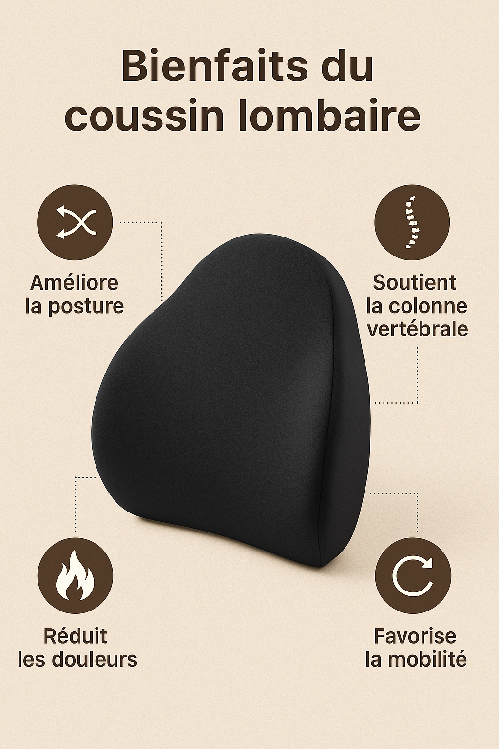 Coussin lombaire à mémoire de forme – HeWeGo Sleep™ | Soulagez vos douleurs lombaires naturellement